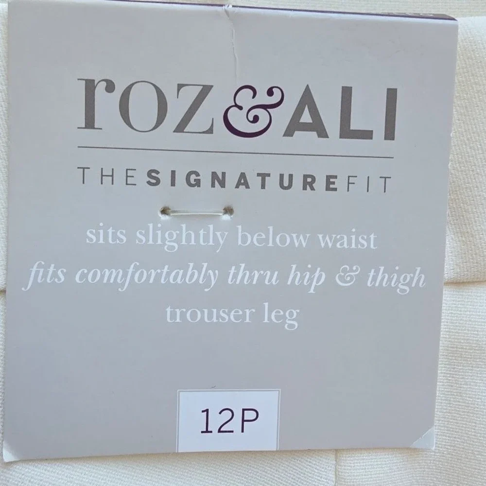 Roz‎ & Ali Dress Pants Women 12P White Signature Fit Trouser Workwear New - Picture 5 of 6